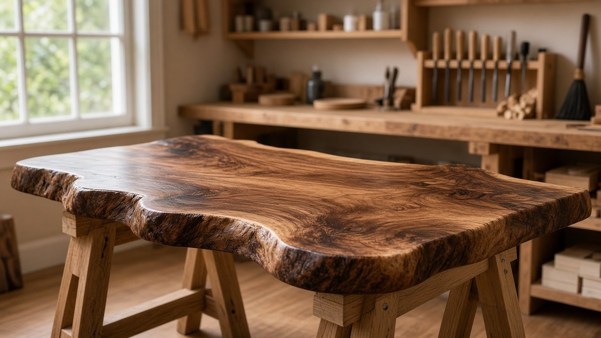 Illustration for: How to Finish Live Edge Wood Slabs (7 Steps)