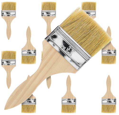 US Art Supply 12 Pack of 3 inch Paint and Chip Paint Brushes for Paint